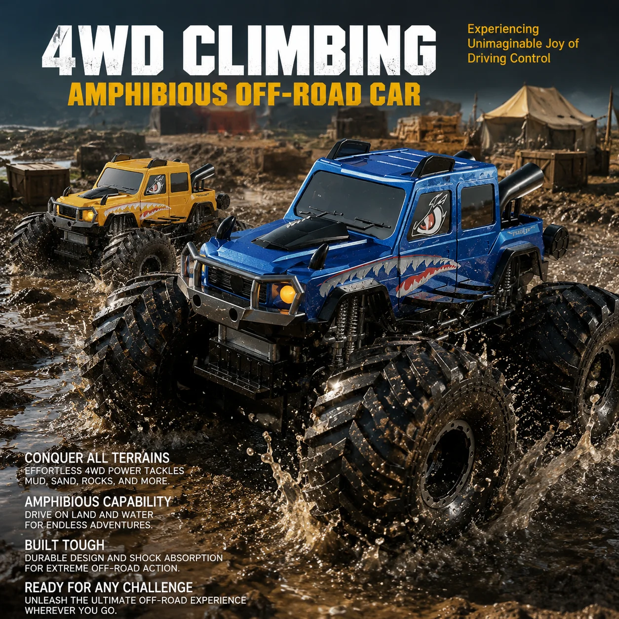JJRC Q215 Camión Monstruo 4WD Anfibio RC - Tierra y Agua