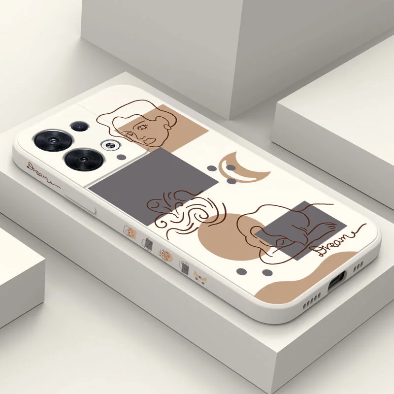 Custodia Per Telefono Bella Gente Per Oppo Reno 10 8 8T 8Z 7 7Z 6 5 Pro 4G 5G F19 F9 Pro Plus Cover In Silicone Liquido