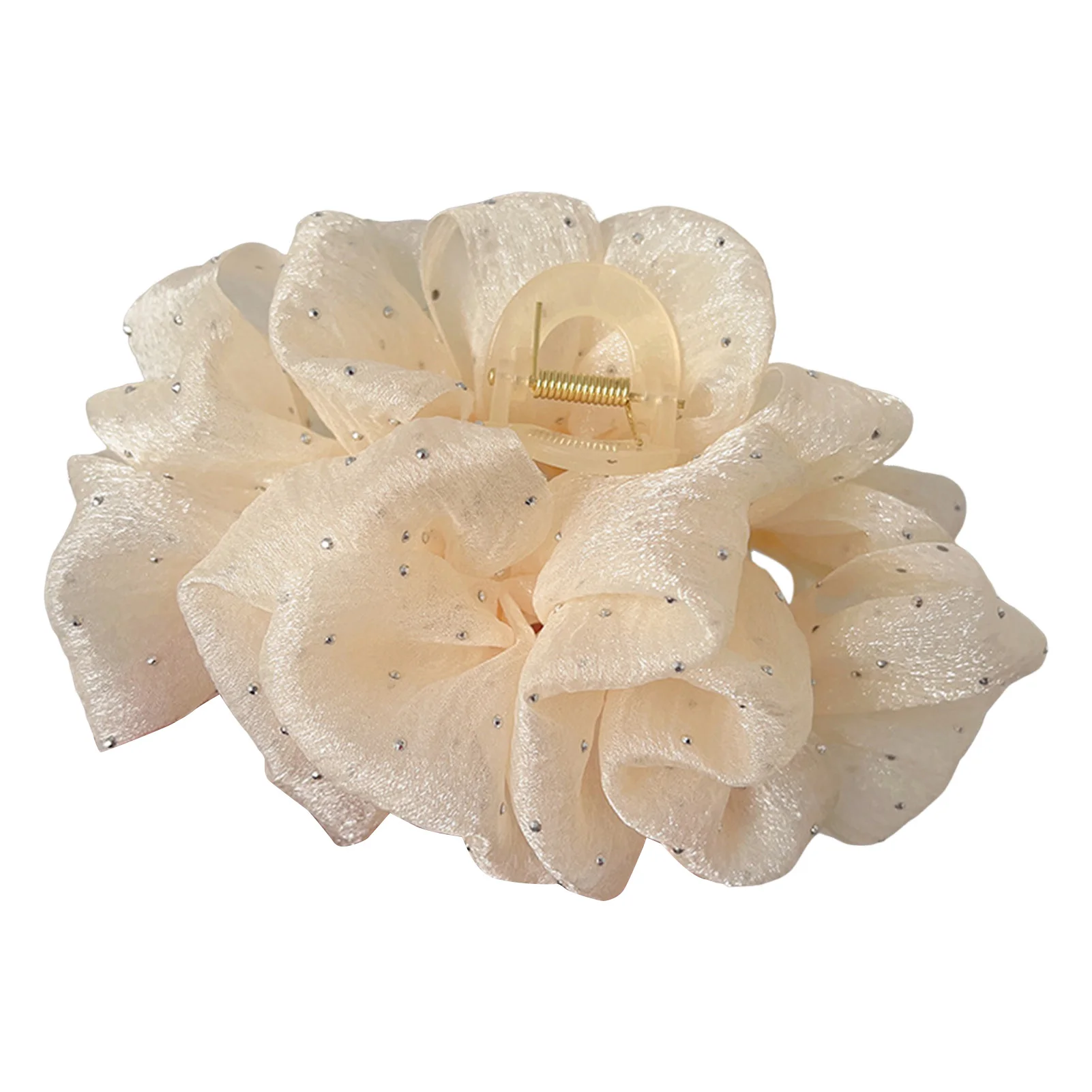 Mesh Garn Bowknot Haar Klaue Strass Mesh Doppel Schleife Klaue Clip Wolke Blase Haar Clip für Frauen Mädchen Haar Zubehör – Detail 6