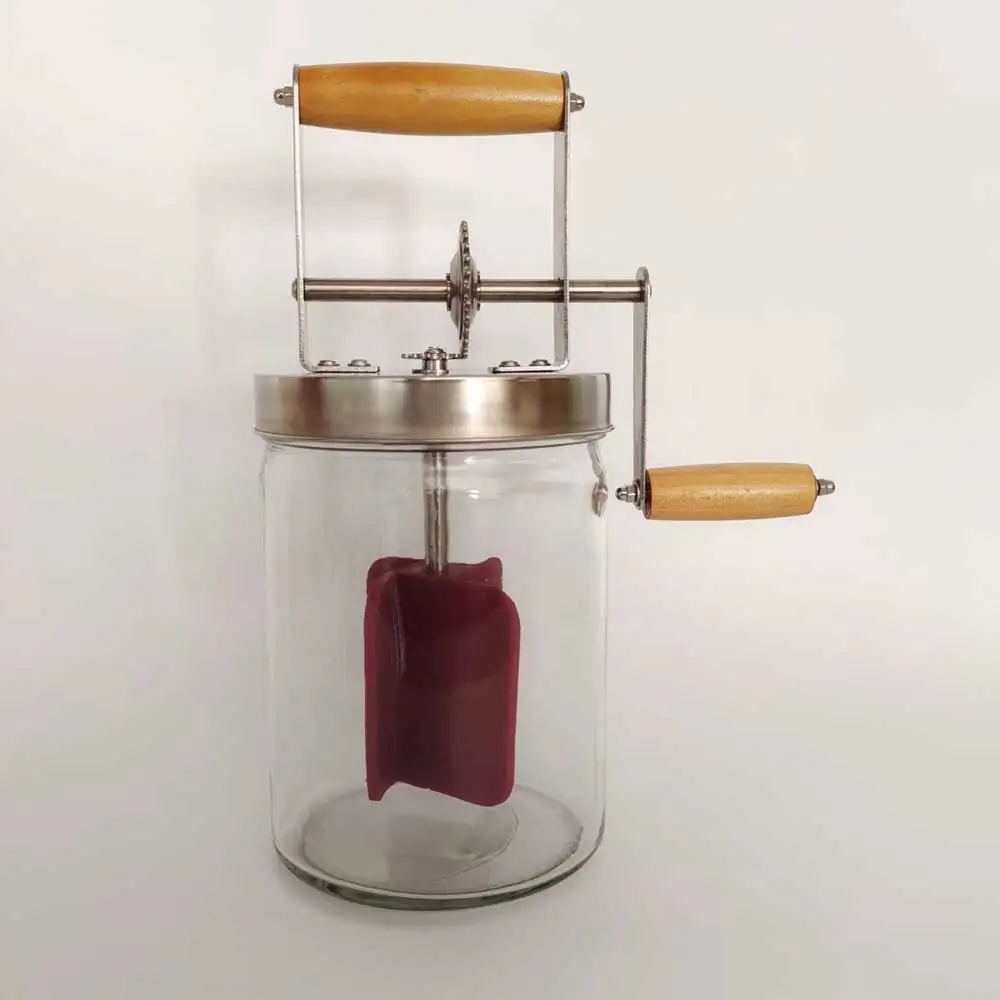 1.5L butter mixer food-grade silicone rubber wheel glass bottle butter mixer hand mixer 6