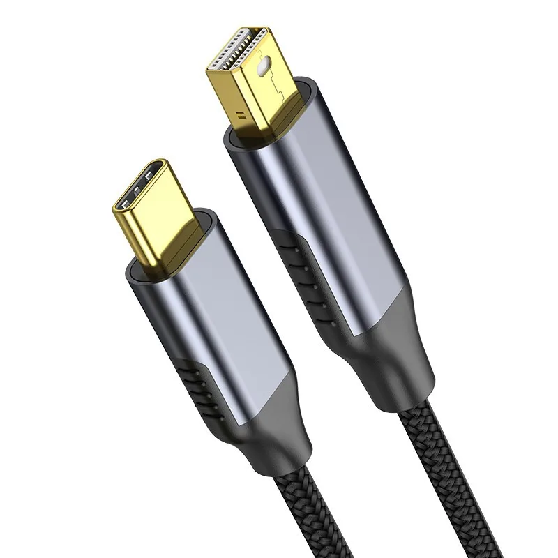 Type C To Mini DP Display Port Thunderbolt Video Mini DP Cable 4K@60Hz Compatible with MacBook Pro MacBook Air More USB C Device