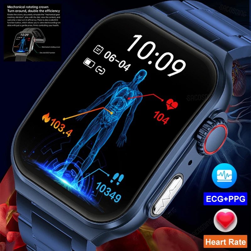 

Fashion Smart Watch 320*386 HD 3D Curved Screen Bluetooth Call Watch Smart ECG+PPG Heart Rate Blood Pressure Health Smartwatch