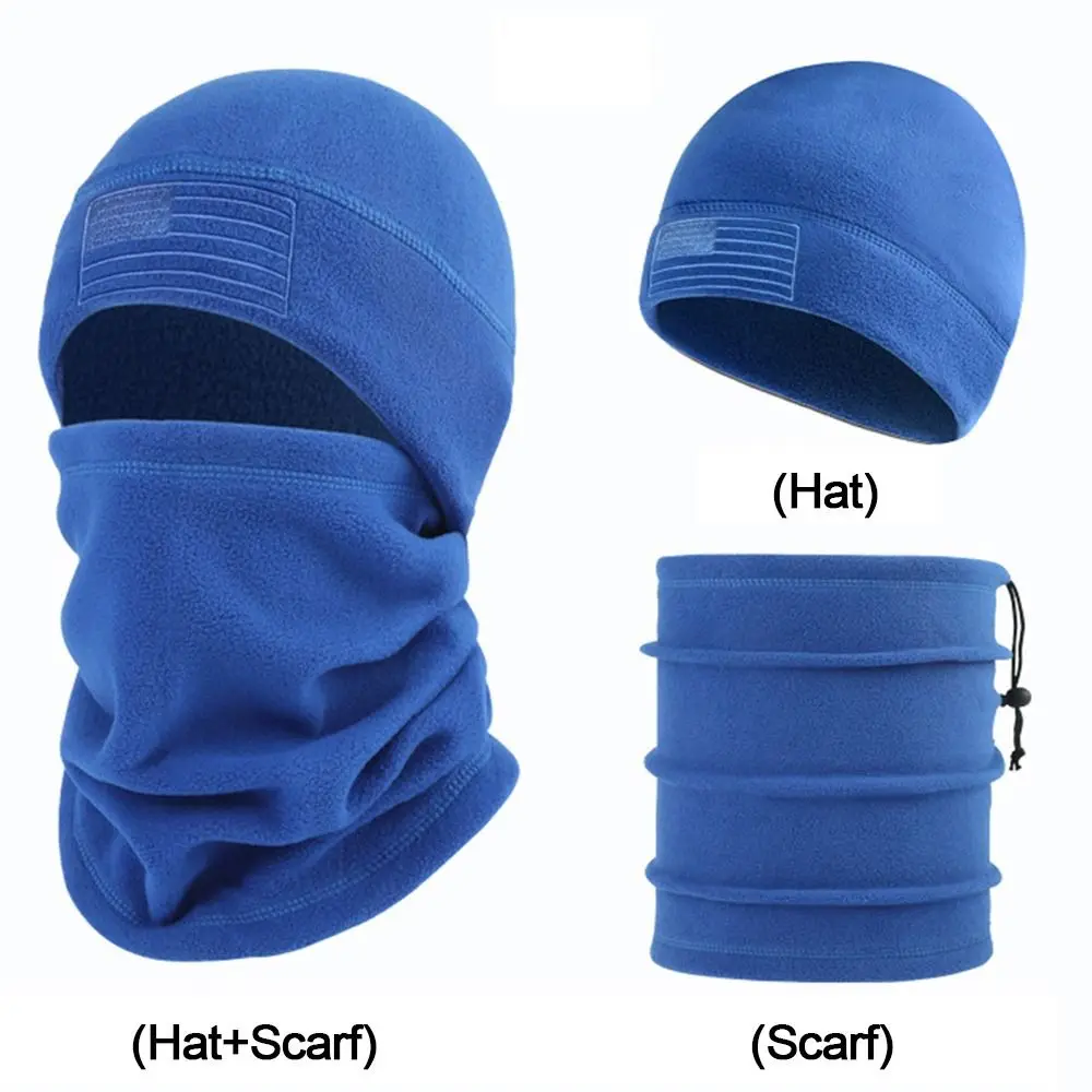 Winter Warm Men's Coral Fleece Cap Scarf Neck Wool Face Mask Fashion Unisex Sports Hat Women Scarf