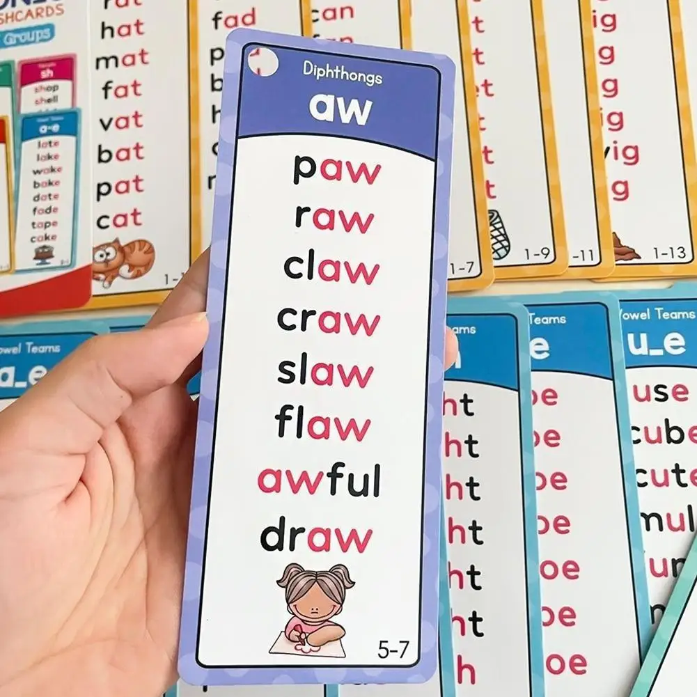 Phonics Word Lists Cards Memory Cards Teacher Teaching Aids English Vocabulary Building Learning Flashcards Classroom Must Haves - 4