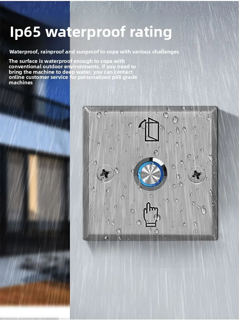 KOB stainless steel waterproof access control switch normally open and normally
