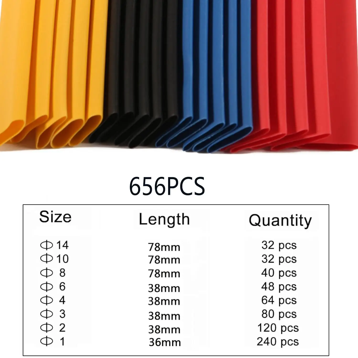 Assortiment de gaines thermorétractables 2:1 en 5 couleurs, idéal pour câblage de modélisme RC