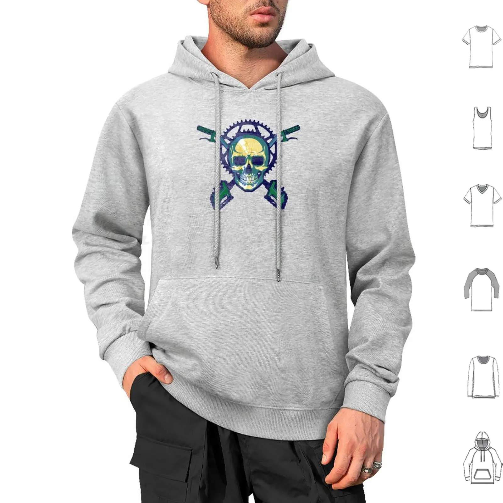 

Pdx-Bicycle Skull And Crossbones Hoodies Long Sleeve Portland Oregon Pdx Stumptown Bicycle Bike Cycling Cyclist Bike