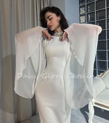 White Dress Woman Chiffon Formal Occasion Mermaid Dresses Strapless Saudi Arabia Women's Prom Dresses Evening Dress 2024