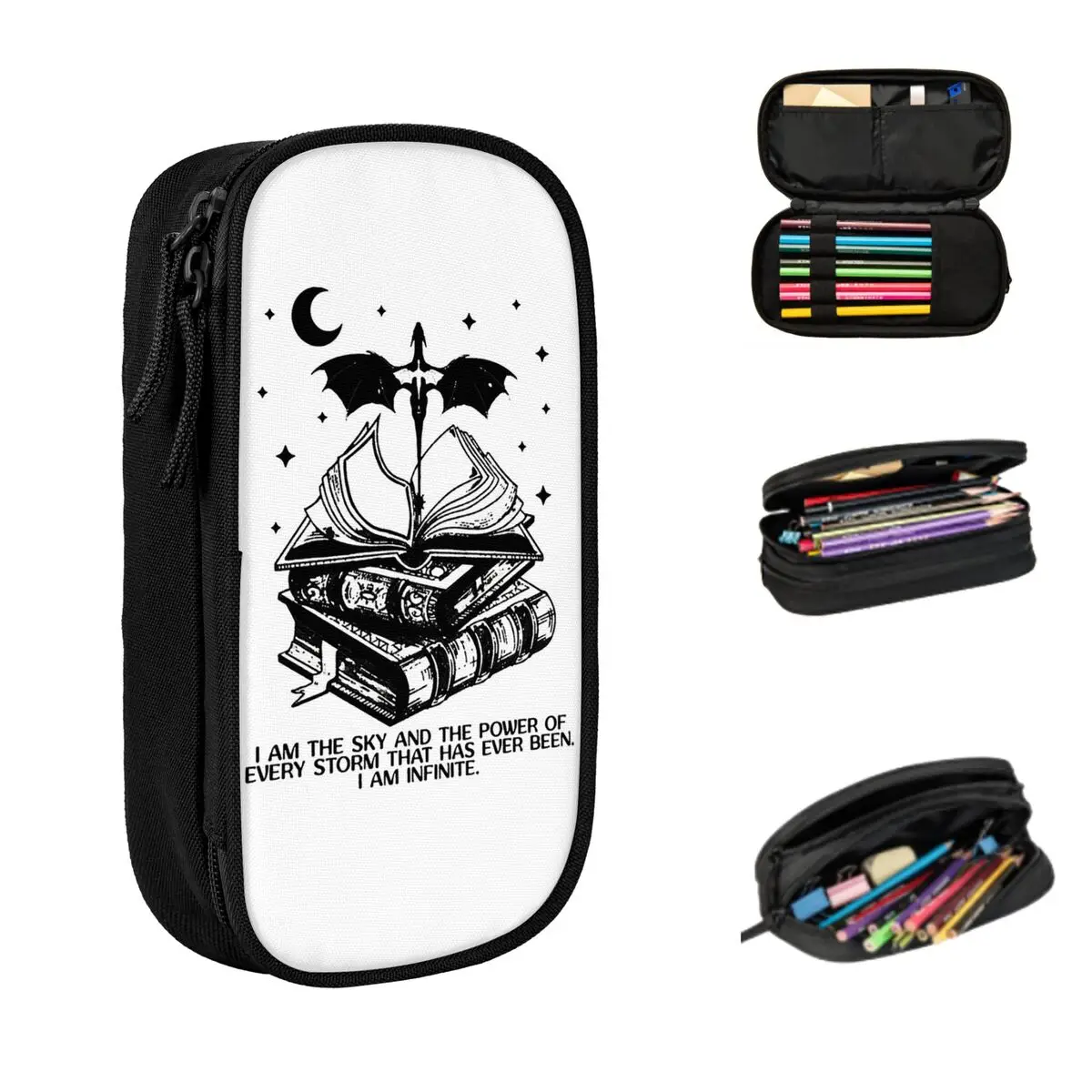 Basgiath War College 학생용 4 번째 날개 연필 케이스 학교 펜 상자 연필 가방 문구 용품 펜 홀더 가방