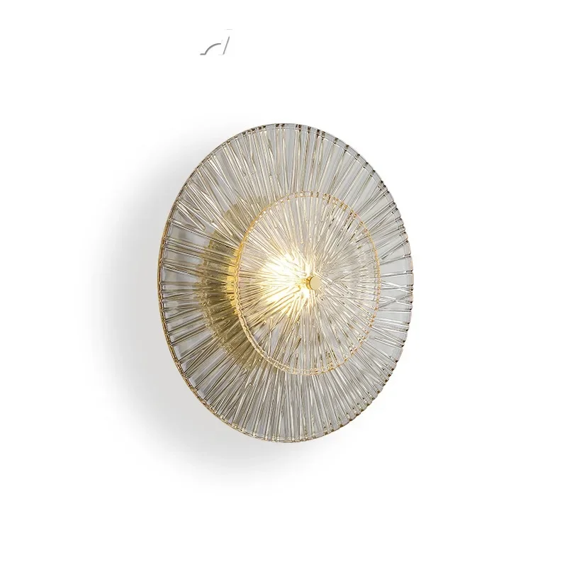 

Nordic Round Glass LED Aisle Stairs Wall Lights Surface Mount Bedroom Living Room Sconce Corridor Luminaire Home NJ70804