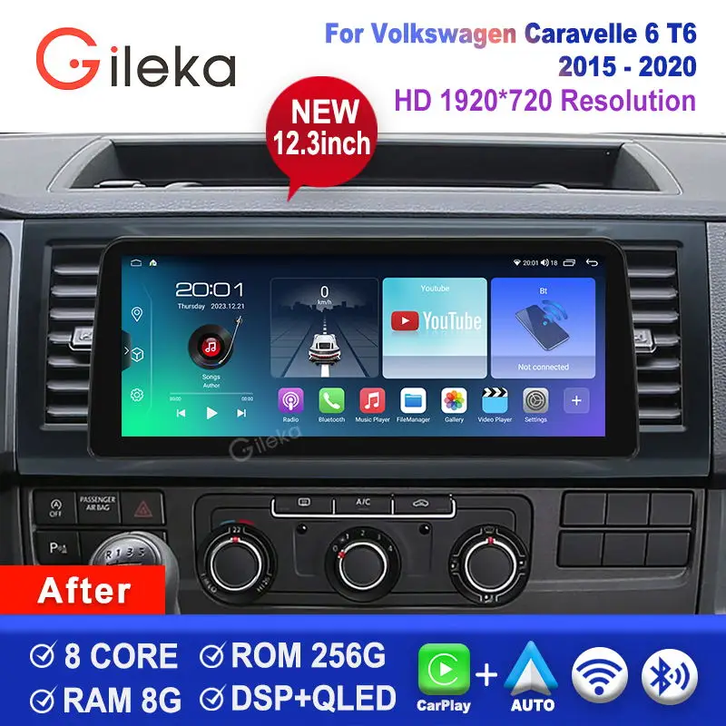 

Мультимедийный видеоплеер для VW Volkswagen Caravelle 6 T6 2015-12,3, 2020 дюйма, Android 13, GPS