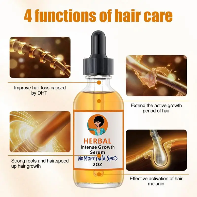 Herbal Intense Hair Growth Serum Products Anti-Hair Loss Fast Grow Repairs Follicles Thinning Treatments Hair Scalp Care