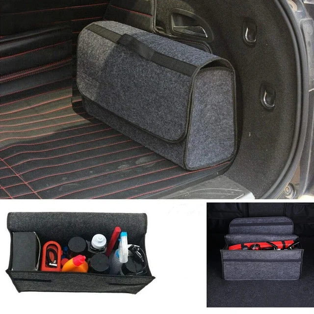 Car Storage Travel Bag Soft Woolen Felt Car Trunk Organizer Car Storage Box Bag Fireproof Stowing Tidying Package Blanket Tool