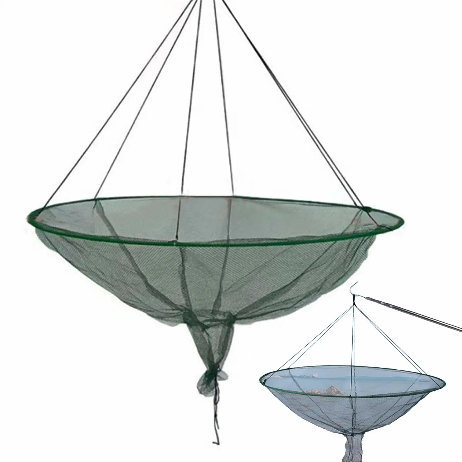 100/80CM Große Runde Folding Drop Fischernetz Garnelen Catcher Tank Casting Netzwerk Fisch Aale Falle Käfig Garnelen köder Krabben Netting – Detail 1