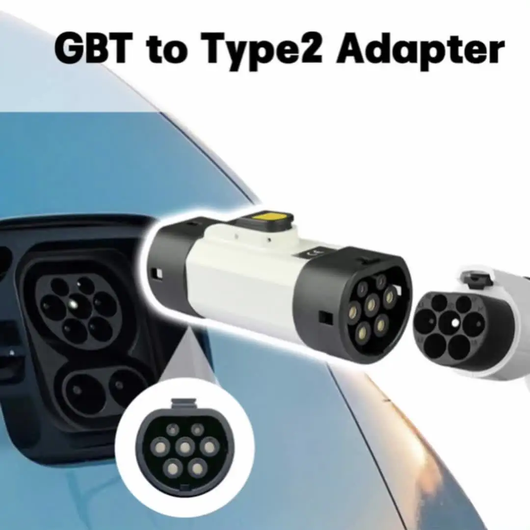 Adapter EVqiaoyi GB/T na Type2 EV 32A 7KW/22KW z ładowarki GB/T na konwerter ładowania Type2 EV do samochodów zgodnych z normą UE