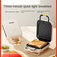220V Electric Sandwich Maker 600w Non-stick Automatic Bread Toaster Household Electric Breakfast Baking Pan 1