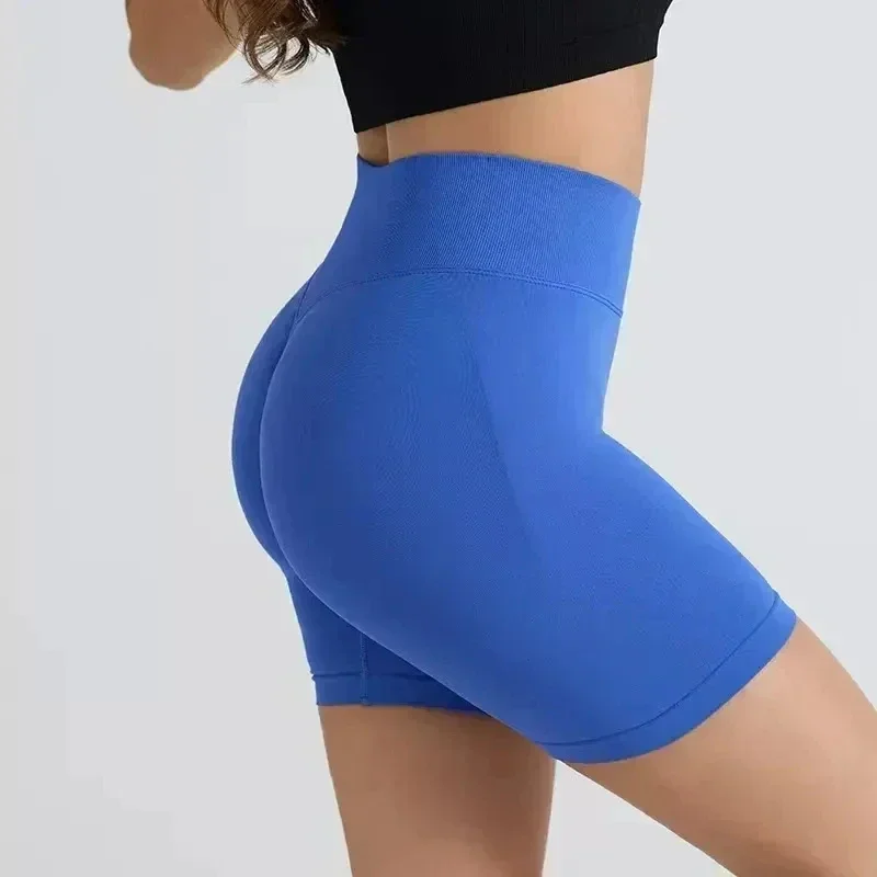Description Picture 3 of itemWomen Summer Comfortable Breathable Fitness Shorts Peach Hip Pull-up Pants Yoga Shorts High Waist Abdominal Control Quick Drying