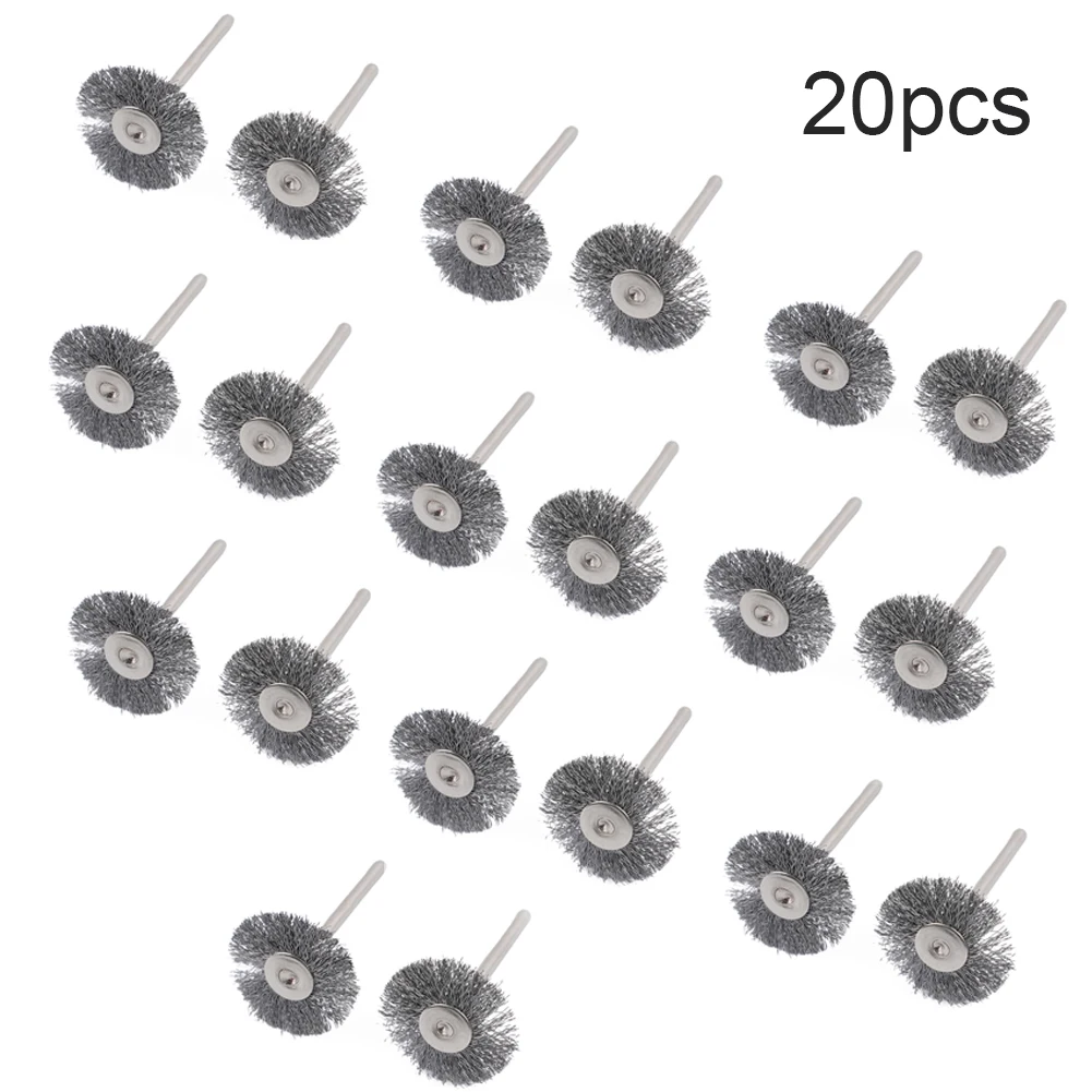 20pcs 3.175*25mm Wire Wheel Polish Brushes For Rotary Grinder Accessories Tool High Quality Brushes Durable And Hot Sale high quality 45pcs mini rotary stainless steel wire wheel brushes set 3 types polishing brushes mini drill rotary tools