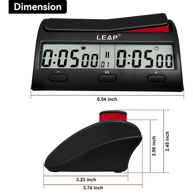3X LEAP Chess Clock Advanced Digital Chess Timer With 7 Type 38 Timing Set Modes Professional Clock Game Timer