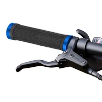 Poignées de guidon de vélo avec 1 paire de bouchons d'extrémité en alliage d'aluminium, caoutchouc, antidérapant, verrouillage bilatéral pour cyclisme 3