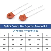 960Pcs/lot Ceramic capacitor Assortment Kit 2PF-0.1UF 50V Ceramic capacitors set 24value*40pcs diy Electronic capacitors 20% - Image 4