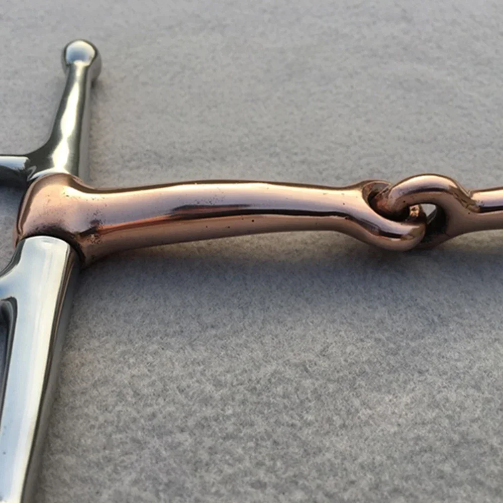 1x 13cm Horse Bit Stainless Steel Full-Cheek Snaffle Bit Copper Mouth Horse Tack Horse Bits Equipment For Horses 4