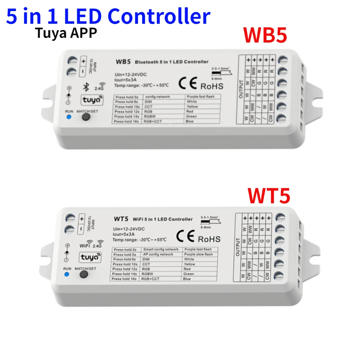 WT5-WiFi-WB5-Bluetooth-5-in1-Smart-RF-Controller-Compatible-Tuya-Voice ...