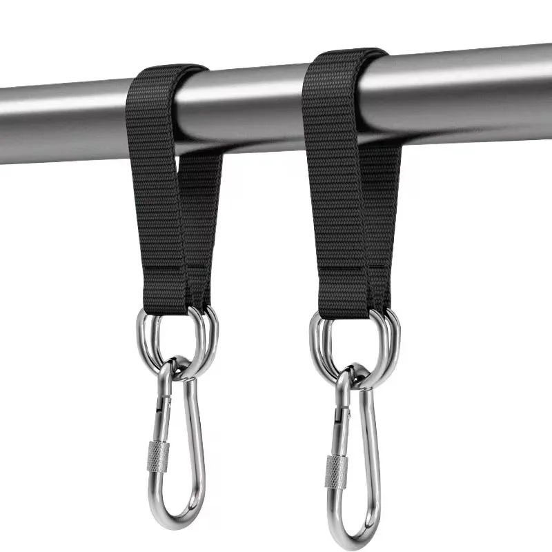 Tree Swing Straps Gym Single Bar Extension 100kg Heavy Duty Hook Ring