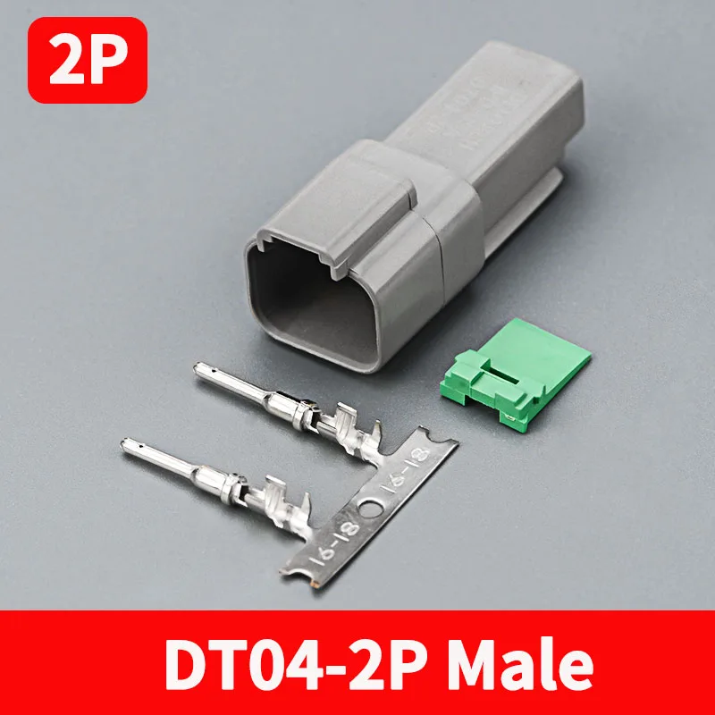 2 Pin Way Deutsch DT04-2P DT06-2S Waterproof Electrical Wire Connector 16-22 AWG DT Series Connector Male Female 5/10/100 Sets electrical wire connector