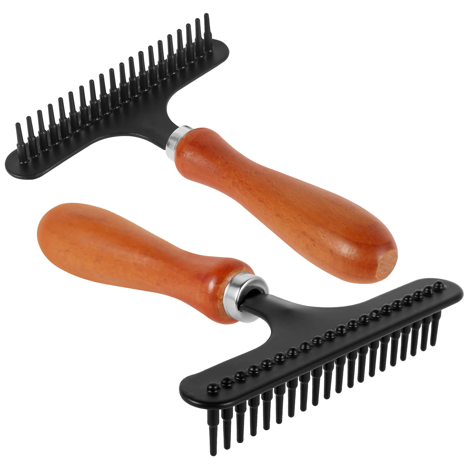 2PcsCarpetRakewithWoodHandleHandheldRugBrushErgonomicCarpet