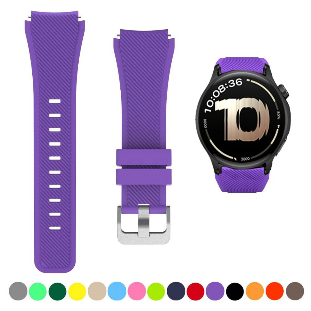 Sport Silicone Bracelet 22mm Watch Strap - Universal Smartwatch Accessory