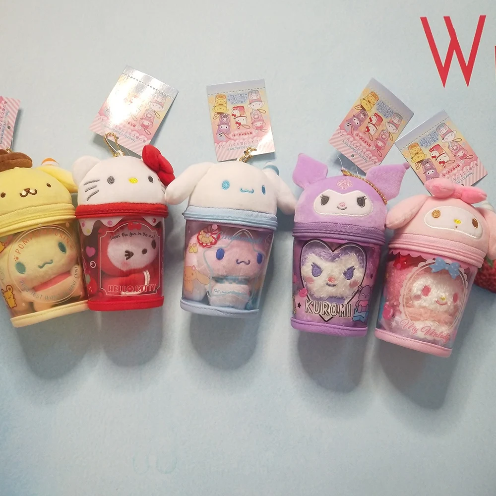 

Sanrio Cinnamoroll Kuromi Hello Kitty My Melody Плюшевая Кукла сумка кулон Декор пудинг собака сок чашка сумка для хранения монет подарки для девочек
