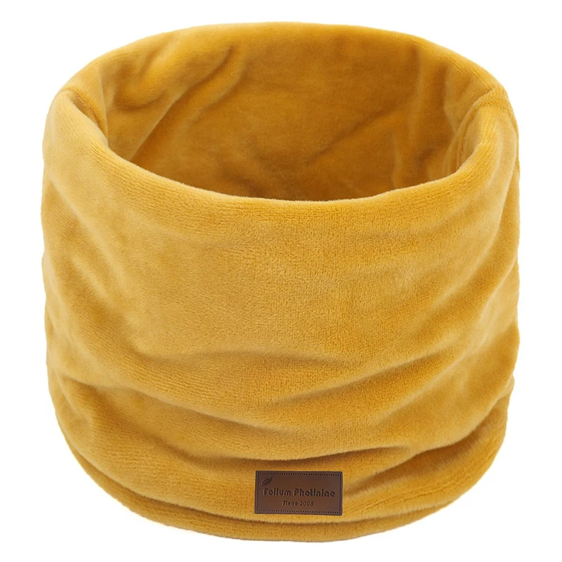 

Foliumphotiniae Pleuche Muffler Neck Scarf Autumn and Winter Thickened Warm Solid Sleeve Outdoor Windproof Neckerchief