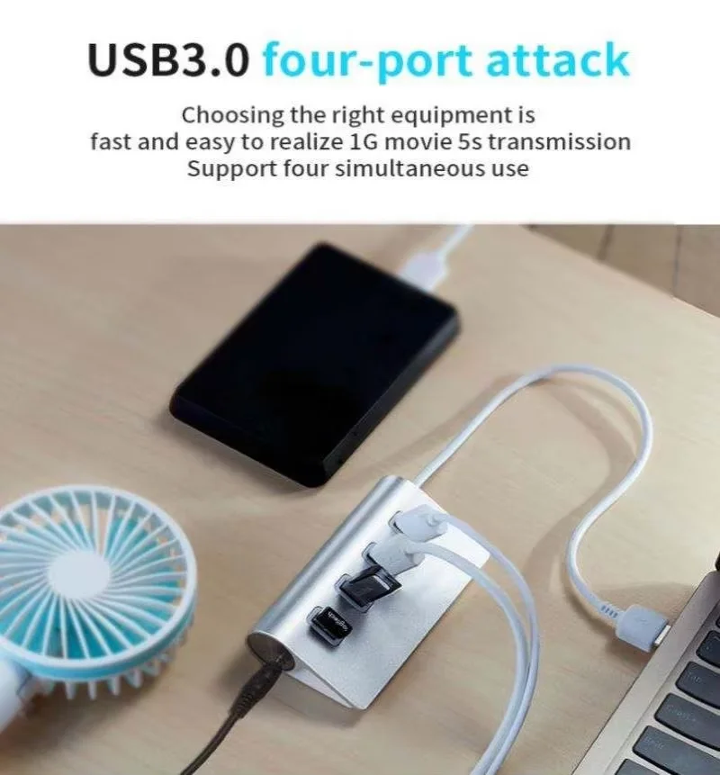 Universal Mini Rotatable 3 Ports USB 3.0 Hub High Speed Data Transfer Splitter Adapter For Laptop MacBook Computer PC,3 Ports US