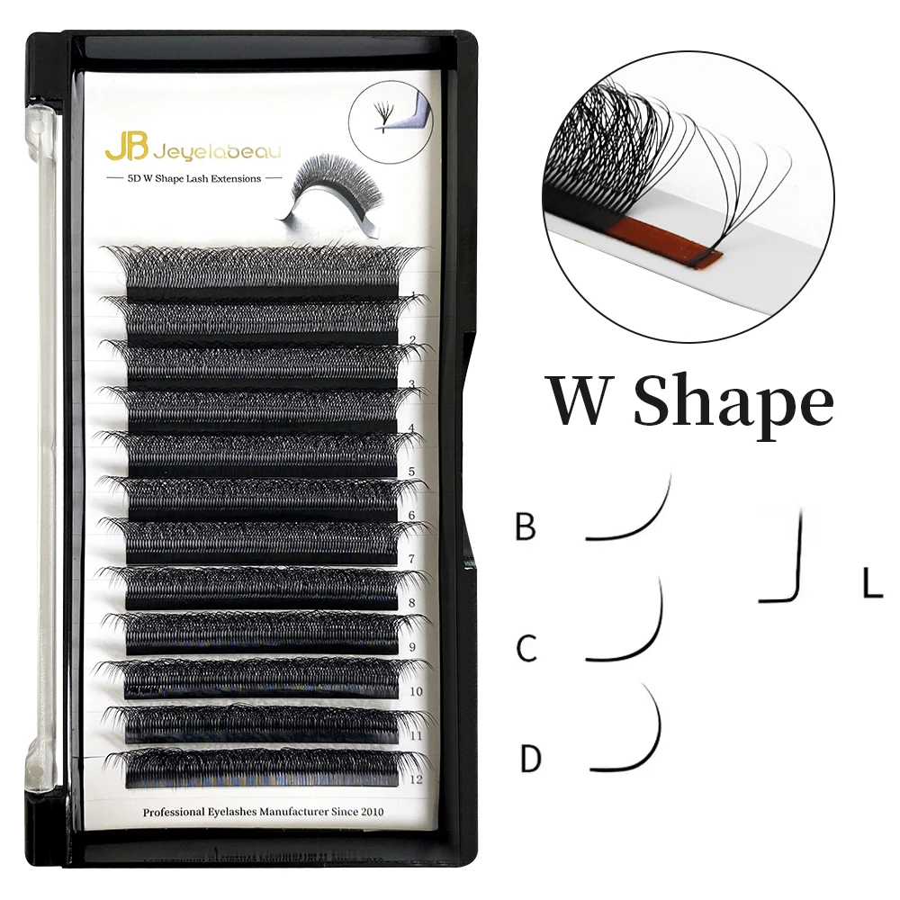JB Jeyelabeau Cilios 5D Eyelashes Extension 6D 8D W Shaped Eyelash Extensions C/D/L/M Fake Bloom Lashes Premade Volume Fans eyelash extensions