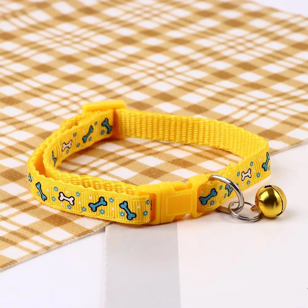 

Kitten Nylon Delicate Adjustable Bone Printed Puppy Pet Collars Dog Necklace Pet Supplies Neck Strap