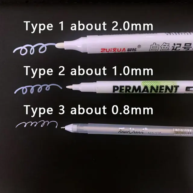 White Waterproof Marker Pens 6