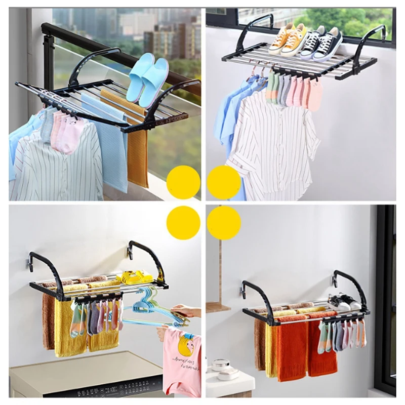 Radiator Clothes Airers Balcony Cloth Drying Rack Compact Clothing