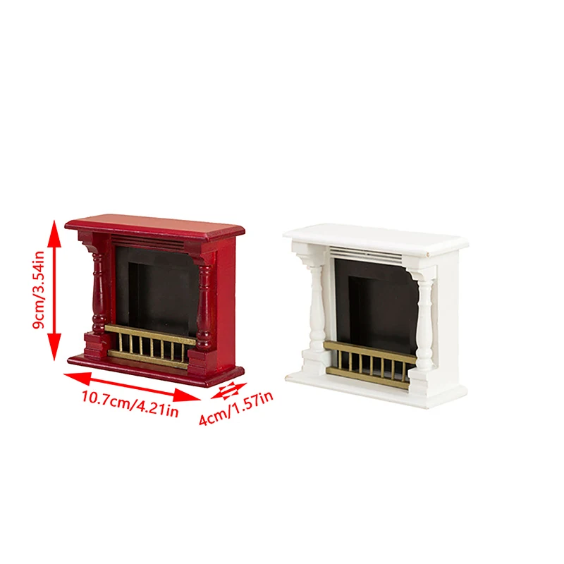 1Pc 1/12 Dollhouse Miniature Fireplace Model Dollhouse Living Room Wooden Furniture Life Scene Decoration Accessories 6