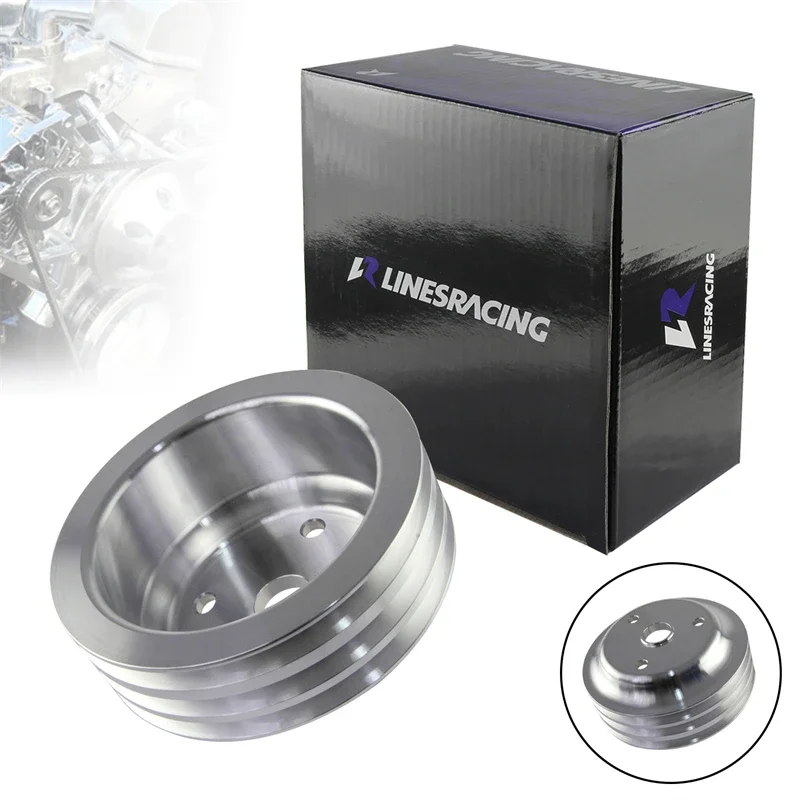 Aluminum Chevy Water Pump Crankshaft Pulleys SBC LWP Pulley Set Pair Long Pump - Foto 7