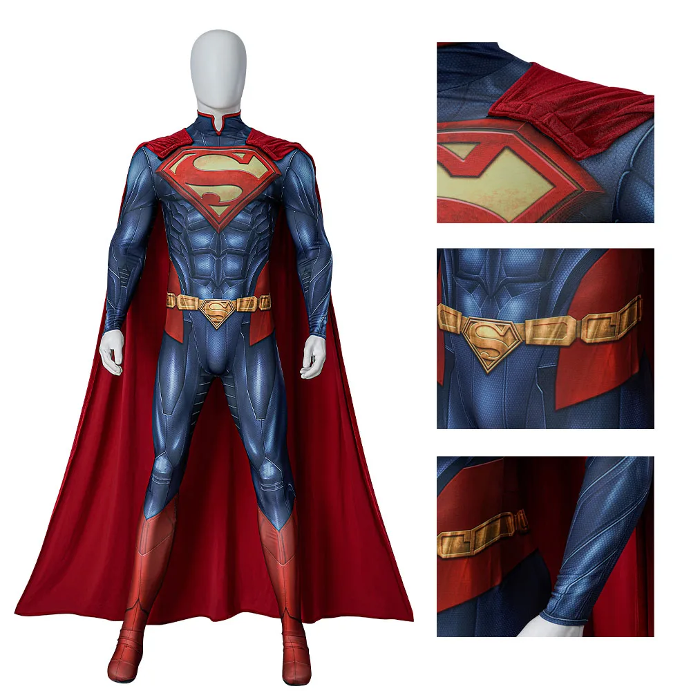 

Adult Men's Halloween Party: God of the Unrighteous Alliance Superhero Earth Cosplay High Quality Zentai Bodysuit Cloak