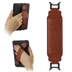 Premium Leather Tablet Hand Strap with Universal Anti - Drop Security (Brown For 6 - 7inch)
