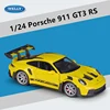 Welly 1:24 Porsche 911 GT3 RS Alloy Sports Car Model Diecast Metal Track Racing Vehicles Car Model Simulation Childrens Toy Gift 3