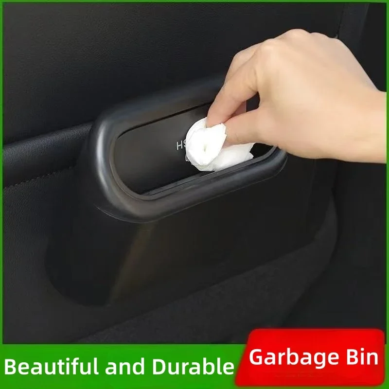 Car Trash Can 1L Portable Hanging Mini Car Debris Box ABS Square Pressing Trash Bin Auto Interior Storage Bin Accessories