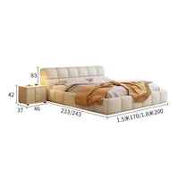 Lit King Size au Design Européen, Armoires de Rangement Polyvalentes, Accessoires de Chambre Chic, Décoration Contemporaine pour la Maison 5