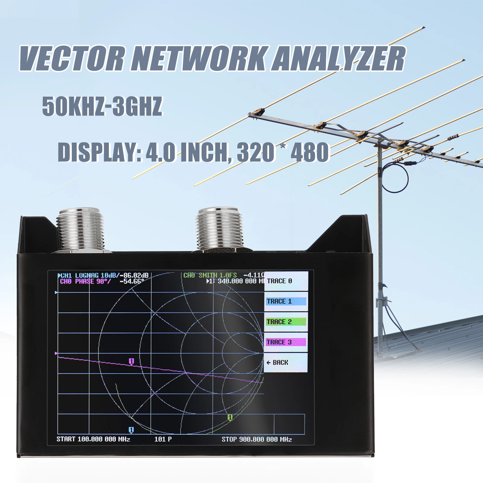 4.0 Inch Touching Screen 3G Vector Network Analyzer SAA-2N Antenna Analyzer Shortwave HF VHF with Iron Housing