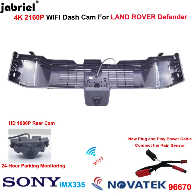 4K 2160P Wifi Car Dvr Dash Cam Camera Anteriore E Posteriore Per Land Rover Defender 90 Per Land Rover Defender 110 2019 2020 2021 2022