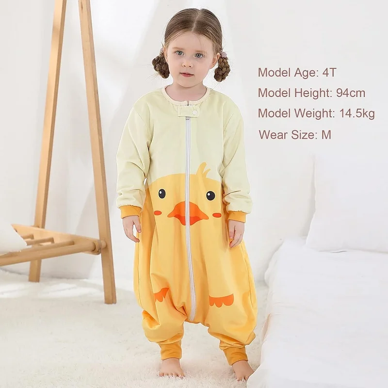 MICHLEY Halloween Cute Duck Cartoon Sleepsack Sleeping Bag Sack Swaddle Long Sleeve Sleepwear Wearable Blanket For Girl Boy 1-3T - Image 3