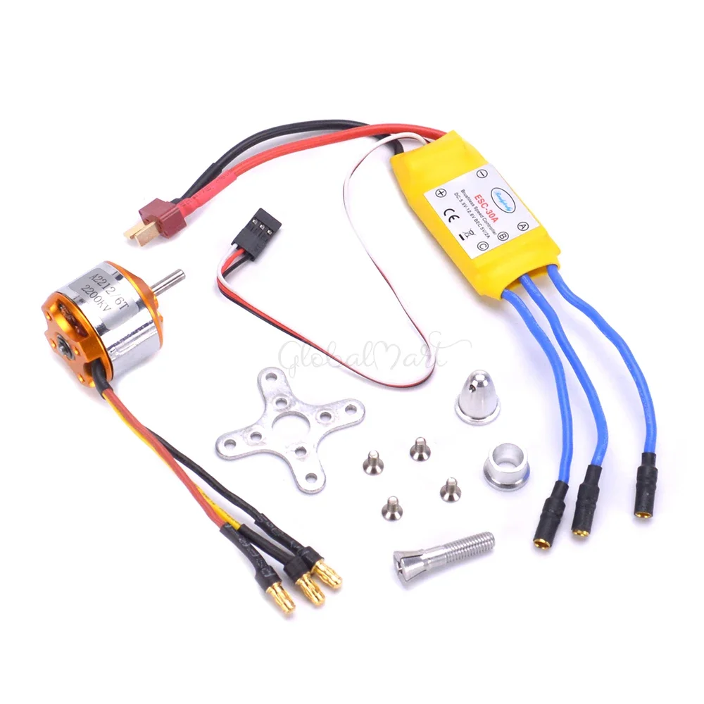 Hélice 6035 en rotation sur le moteur A2212 2200KV, kit complet pour drone RC.