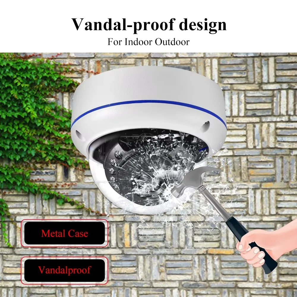 Gadinan 1.7mm Wide Angle Outdoors 4K IP Camera Face Detection POE 8MP CCTV 150 Degrees Fisheye Security Video Surveillance XMEye 2